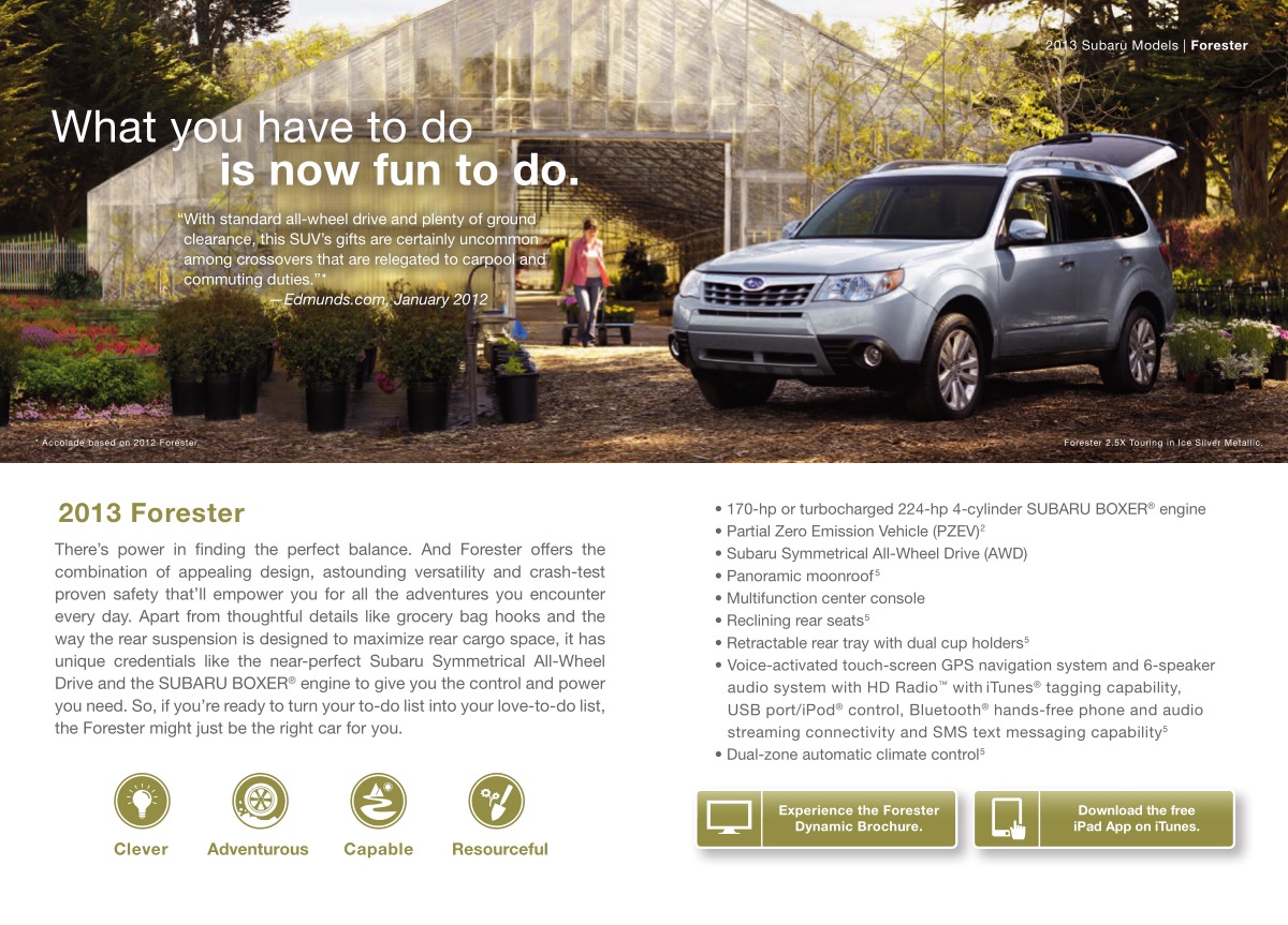 2013 Subaru Brochure Page 19